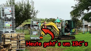 Der große IBC Tag  IBC Blasen entfernen Brennholzabdeckungen herstellen und Brennholz stapeln [upl. by Dijam]