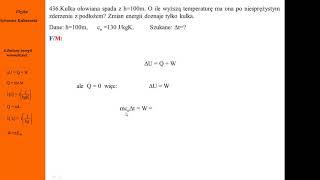Fizykamax  436 Temperatura kulki ołowianej po niesprężystym zderzeniu [upl. by Adriaens]