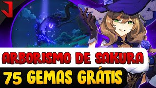 75 GEMAS GRÁTIS  ARBORISMO DE SAKURA LOCAIS SAKURA DO TROVÃO  GENSHIN IMPACT [upl. by Jew]