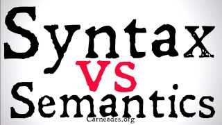 Syntax vs Semantics Philosophical Distinctions [upl. by Irrabaj]