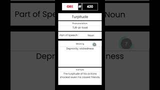 GRE Vocabulary builder for English 420 Word Turpitude GRE English Vocabulary Shorts [upl. by Yenttirb]