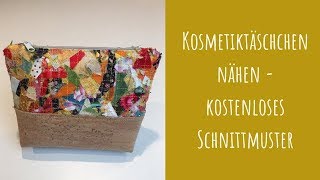 Kosmetiktasche nähen  kostenloses Schnittmuster [upl. by Weitman]