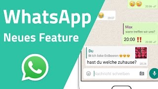 Neues WhatsApp Feature Praktische ZitatFunktion [upl. by Htebazil]