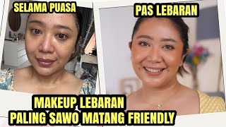 TUTORIAL MAKEUP LEBARAN TANPA FOUNDATION PALING SAWO MATANG FRIENDLY [upl. by Tonl]