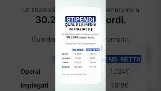 Il tuo stipendio rientra in queste medie 💼 stipendio salario reddito finanzapersonale [upl. by Ayekan993]