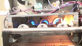 How to service the 80 AFUE gas furnace Adjust burners and finish service Part 9 [upl. by Langley]