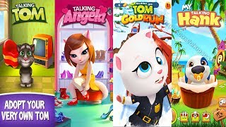 My Talking Hank vs My Talking Tom vs My Talking Angela vs Talking Tom Gold Run ipadGameplay [upl. by Tomlinson]