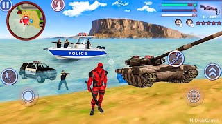 Deadpool Rope Hero Vice Town City  Fun at Miami Beach  Android Gameplay [upl. by Odranar]