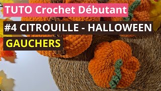 4TUTO CROCHET GAUCHER  Citrouille en Laine Chenille  Halloween [upl. by Lletnuahs804]