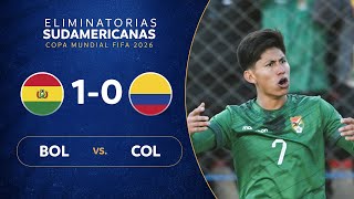 BOLIVIA vs COLOMBIA 10  RESUMEN  ELIMINATORIAS SUDAMERICANAS  FECHA 9 [upl. by Learrsi]