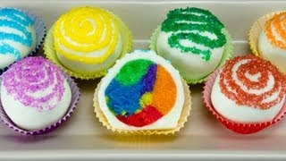 Rainbow Chocolate Truffles How to Make by Cookies Cupcakes and Cardio [upl. by Ardnekal]