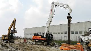 Estrazione palancola 12 metri Doosan excavator crazy operator excavator operator [upl. by How]