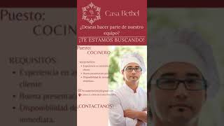 Vacante Se solicita COCINERO [upl. by Aneram]