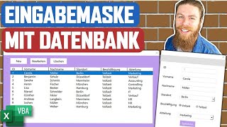 Eingabemaske mit Datenbank in Excel VBA UserForm erstellen  kostenloser Download [upl. by Zeiger]