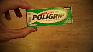 Super Poligrip Denture Adhisive Cream 35 oz PocketPurse Size Sample Zinc Free  Product Video [upl. by Niwdog146]