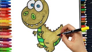 Come disegnare e colorare dinosauro per bambini [upl. by Etteneg]