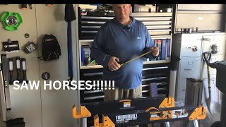 Toughbuilt C550 saw horses comparison to Stanley and craftsman saw horses toughbuilt [upl. by Armilla]