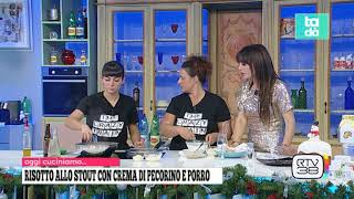 Risotto allo Stout con crema di pecorino e porro dorato [upl. by Nywled]