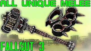 Fallout 3 All Unique Melee amp Unarmed Weapons Guide Vanilla [upl. by Dambro]