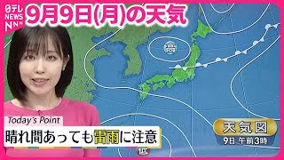 【天気】広範囲に日差し 関東や東北南部中心に急な雷雨に注意 [upl. by Enitsrik879]