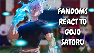 Fandoms React To Gojo Satoru  Gacha React  ᴱᴺᴳ ᴿᵁ [upl. by Ylatan]