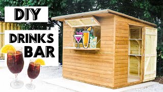 DIY Garden Bar Shed with Serving Hatch From Start to Finish Kids Football Club Charity Build [upl. by Genevieve]