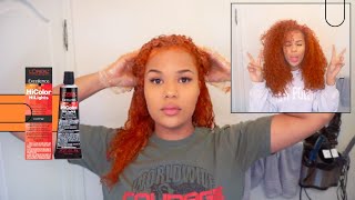 How To Dye Curly Hair Orange  Copper NO BLEACH  EXTREMELY DETAILED [upl. by Langer]