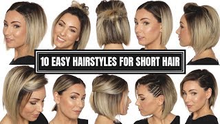 10 EASY HAIRSTYLES FOR SHORT HAIR  CHLOE BROWN [upl. by Noitna]