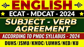 MDCATECAT2024  English  Subject Verb Agreement [upl. by Adniled]