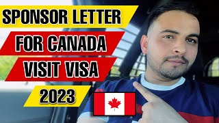 Canada Visitor Visa Sponsor Letter 2023 [upl. by Baudin]