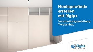 ErstellungAufbau von Montagewänden Trennwand  Rigips Verarbeitungsanleitung Trockenbau [upl. by Oirifrop]