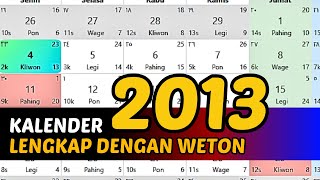 KALENDER 2013 LENGKAP DENGAN WETON [upl. by Caro259]