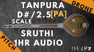 Tanpura Sruthi  Drone  D Scale or 25 Kattai  Pa Panchamam Pancham  1556Hz [upl. by Farmer]