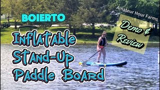 Boierto Inflatable StandUp Paddle Board  Demo amp Review from a rookie paddle boarder [upl. by Etnaed]