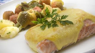 Receta de salmón al alioli con verduras  Karlos Arguiñano [upl. by Cita113]