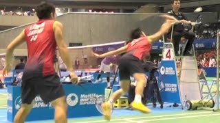 Badminton KamuraSonoda Japanvs HyunChoel Korea3G MD YONEX Open Japan 2015910 [upl. by Chas]