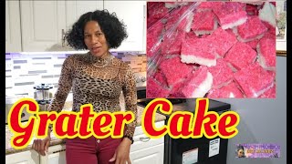 How To Make Grater Cake Pink On Top Jamaican Style Easy Pastry Recipe [upl. by Bathsheb854]