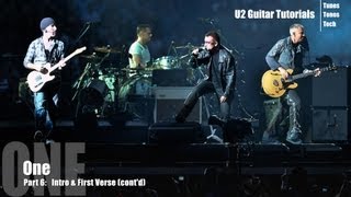 Part 6 One U2 Guitar Tutorial  Intro amp First Verse contd [upl. by Kelcy]