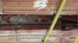 Rehabilitación Estructural  Reparación de viguetas in situ en forjado unidireccional [upl. by Nytnerb]