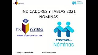 INDICADORES Y TABLAS ISR 2021 NOMINAS CONTPAQi [upl. by Guyer]