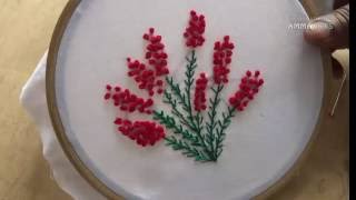 Hand Embroidery French knot Stitch Designs by Amma Arts [upl. by Nomzaj459]