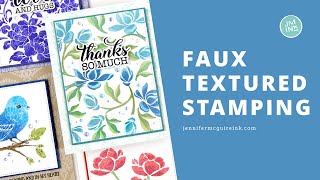 EASY MustTry Faux Fabric Stamping amp Stenciling [upl. by Bibi]