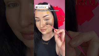 HOW TO EASILY APPLY HUGE 25mm STRIP LASHES 💖 lashtutorial shortsvideo [upl. by Maxentia615]