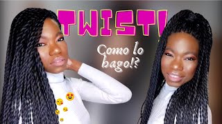 TWIST CON CABELLO SINTETICO KANEKALON COMO HAGO MIS TWIST ESTILO PROTECTOR PARA CABELLOS TIPO 4 😘 [upl. by Nefets]