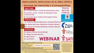 WEBINAR ENDOCARDITIS INFECCIOSA EN EL AREA CRITICA [upl. by Henni363]