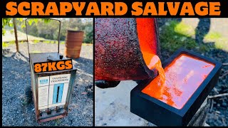 Scrapyard Salvage 87kg Cig  ASMR Metal Melting  Trash To Treasure  Copper Brass Aluminum [upl. by Toulon585]