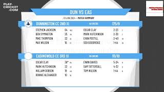 Dunnington CC 2nd XI v Easingwold CC 3rd XI [upl. by Bowman]