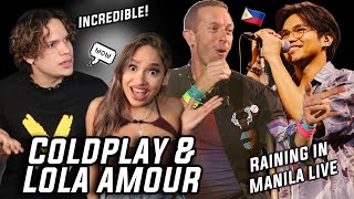 Waleska amp Efra react Coldplay amp Lola Amour singing Raining in Manila LIVE [upl. by Elana326]