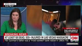 Sarah Sanders chokes up talking about Las Vegas shooting heroes [upl. by Coridon629]