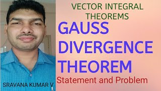 GAUSS DIVERGENCE THEOREM IN TELUGU vector integral Theorems [upl. by Anasxor]